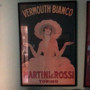 Repro vintage Martini & Rossi poster framed